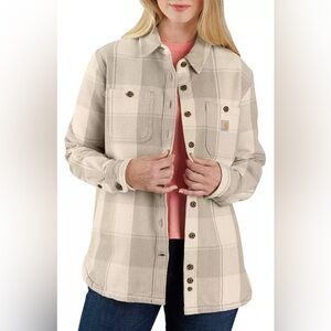 Carhartt Oatmilk Shacket Plaid Shirt / Jacket